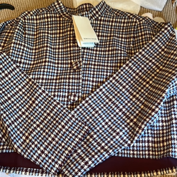 NWT REBECCA TAYLOR techy houndstooth wool blend jacket size L msrp $525 - Picture 8 of 15